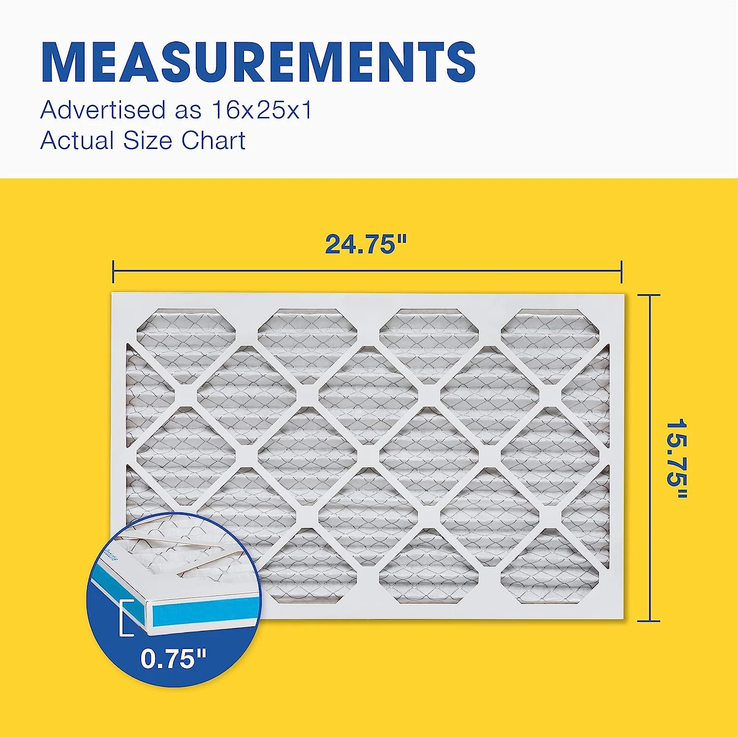 Aerostar 16x25x1 MERV 13 Pleated Furnace Air Filters. Case of 12 - Image 2