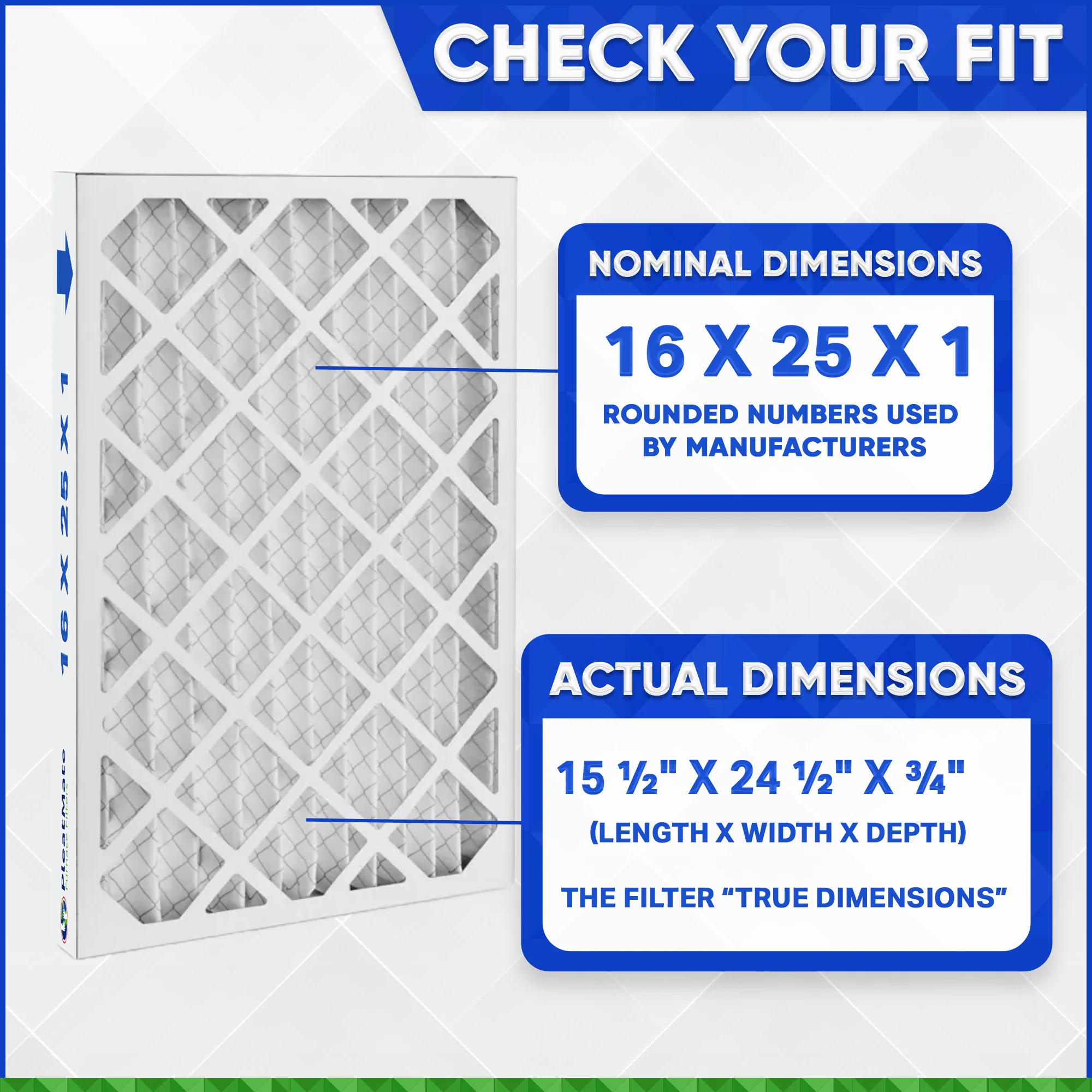 Standard 16 x 25 x 1 Pleated Furnace Filters. MERV 13 Rated. Case of 12 - Image 2
