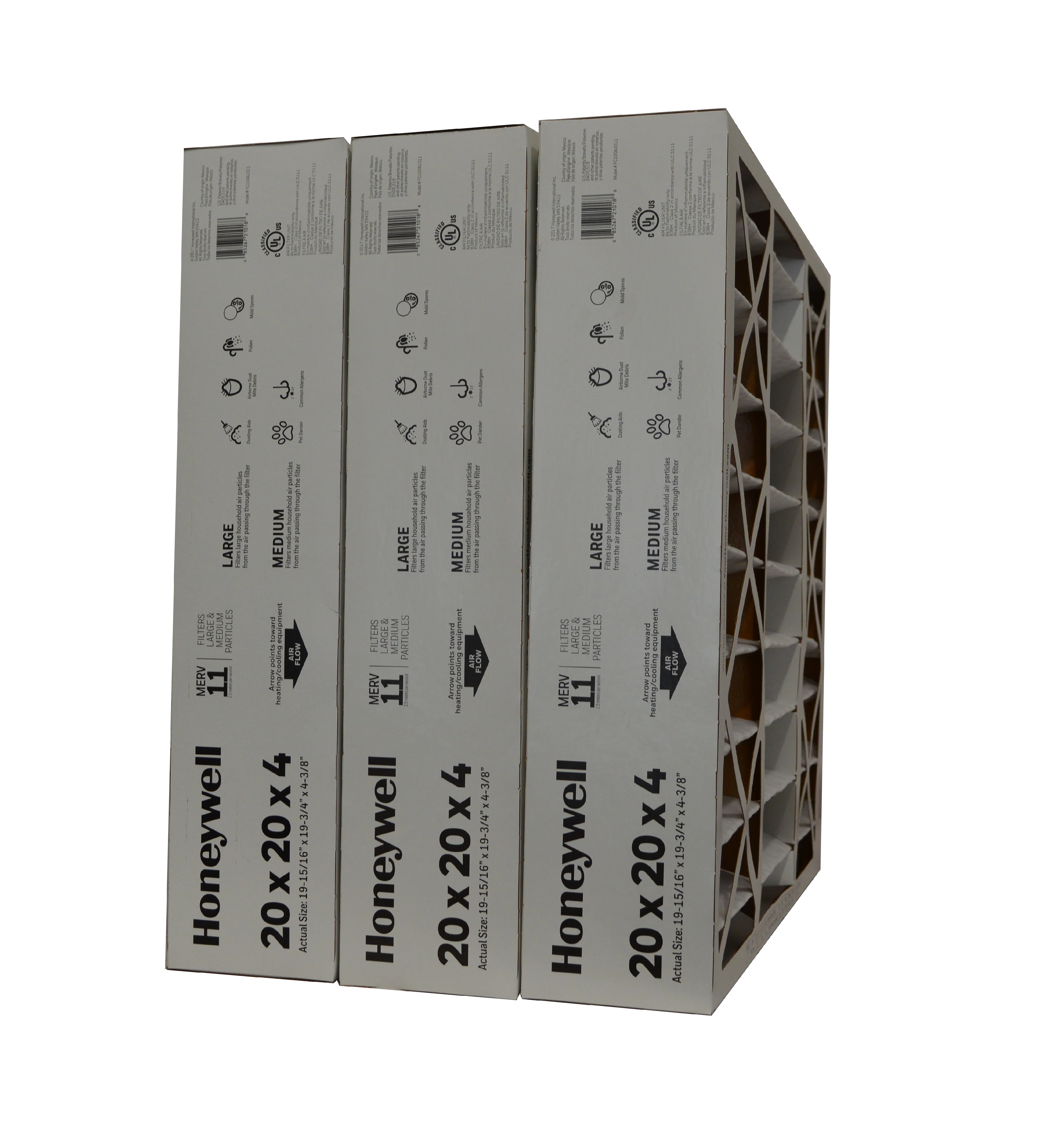 Honeywell 20x20x4 Electronic Air Cleaners Retrofit to 20x20 Media Air Cleaner. Part # FC100A1011. Package of 3. - Image 2