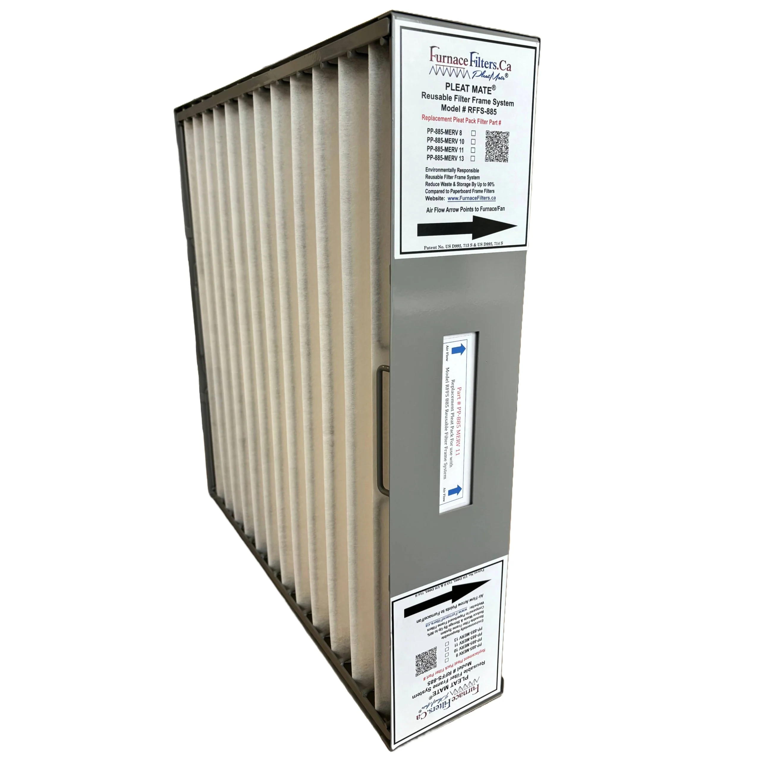 Honeywell FC100A1011 - 20x20x4 Reusable Filter Frame Kit - Includes Lifetime Reusable Frame MODEL # RFFS 885 and 6 Replacement Filters PART # PP-885 MERV 11. Made by FurnaceFilters.Ca - Image 3