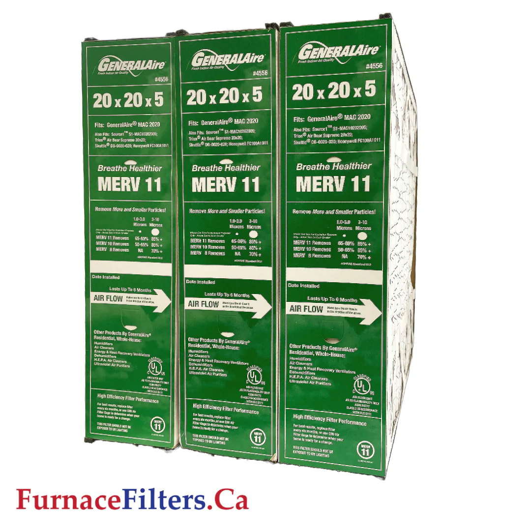 Mac Twenty 20x20x5 GF 4556 Generalaire / Trion / Air Bear MERV 11. Package of 3