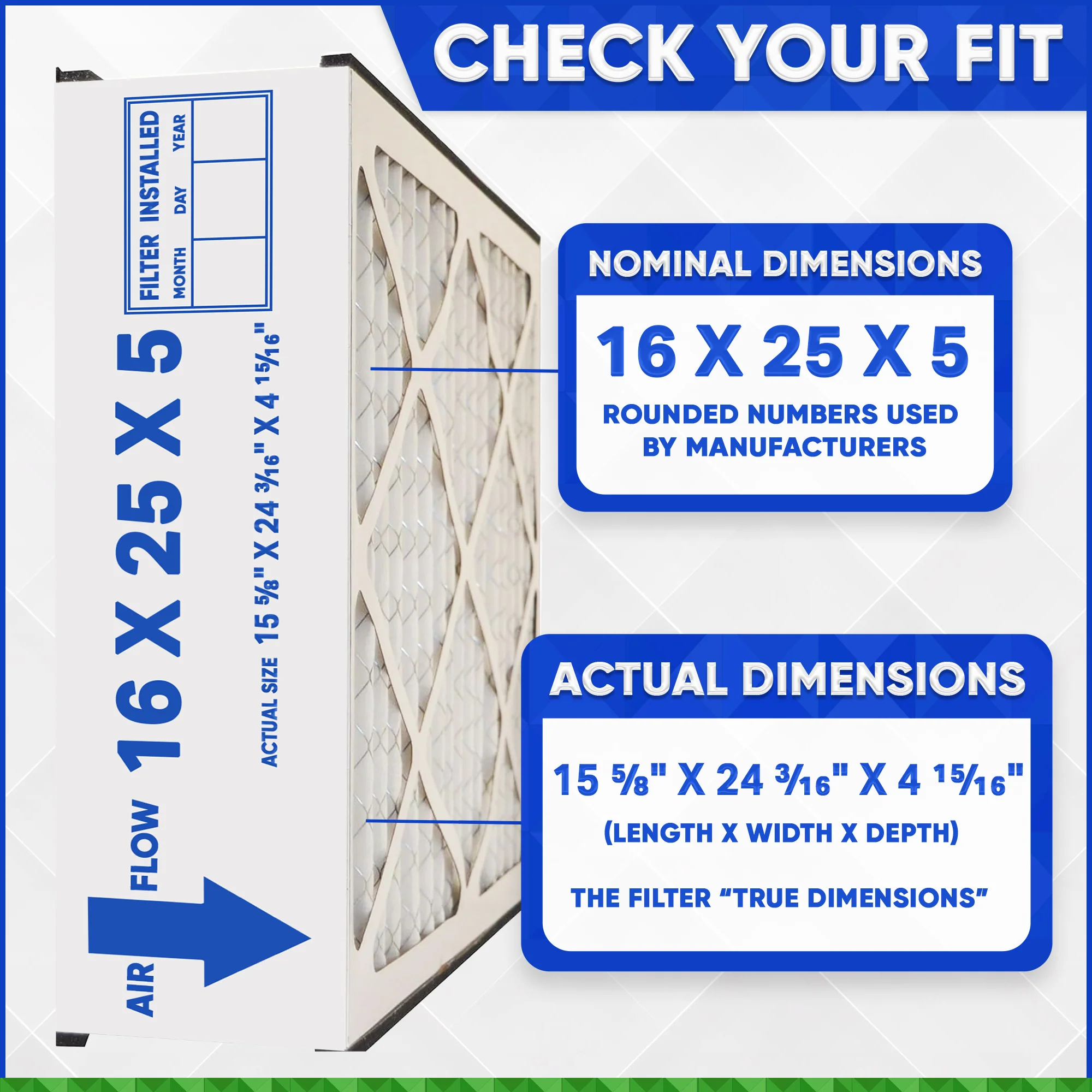 York 16x25x5 S1-MAC10162505 MERV 11. Case of 3. Made in Canada by Furnace Filters.Ca - Image 2