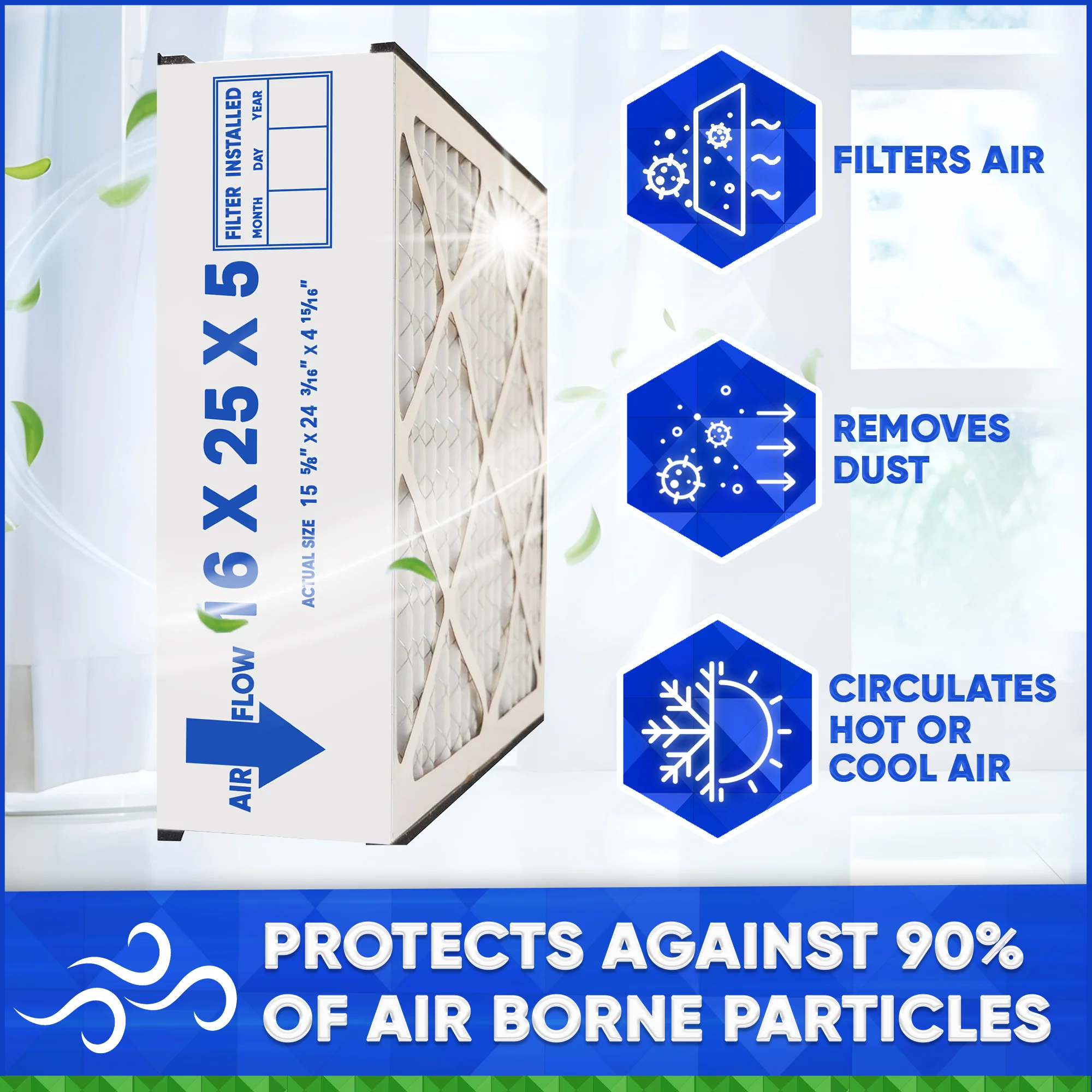 York 16x25x5 S1-MAC10162505 MERV 11. Case of 3. Made in Canada by Furnace Filters.Ca - Image 3